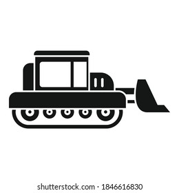 Bulldozer-Symbol. Einfache Illustration von Bulldozer, Vektorsymbol für Webdesign einzeln auf weißem Hintergrund