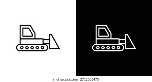Ícone Bulldozer em estilo linear simples.