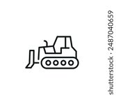 Bulldozer icon. Simple bulldozer icon for social media, app, and web design. Vector illustration. 