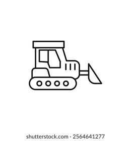 Bulldozer icon Simple thin line flat symbol