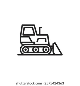 Bulldozer icon Simple thin outline