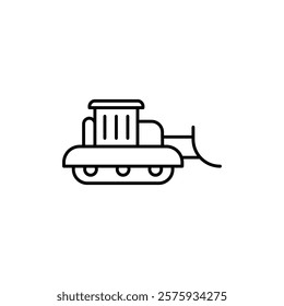 Bulldozer icon simple vector symbol