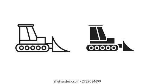 Ícone Bulldozer vetores simples em preto, adequado para projetos