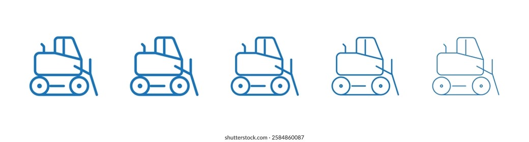 Bulldozer icon Symbol collection thin outline set