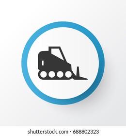Bulldozer Icon Symbol. Premium Quality Isolated Tractor Element In Trendy Style.