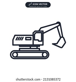 bulldozer icon symbol template for graphic and web design collection logo vector illustration