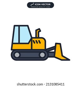 bulldozer icon symbol template for graphic and web design collection logo vector illustration