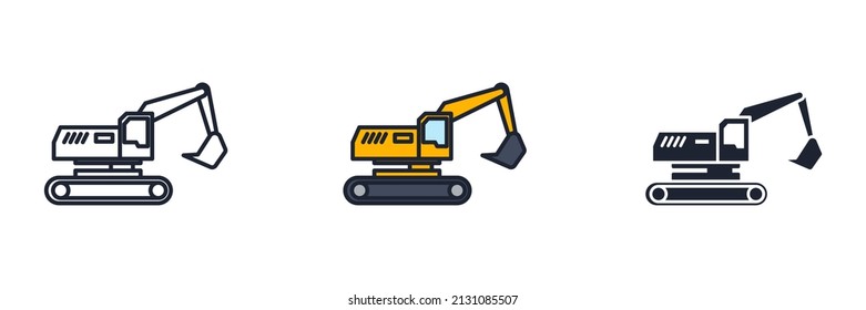 bulldozer icon symbol template for graphic and web design collection logo vector illustration