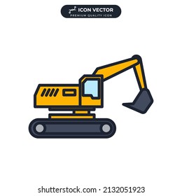 bulldozer icon symbol template for graphic and web design collection logo vector illustration