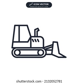 bulldozer icon symbol template for graphic and web design collection logo vector illustration