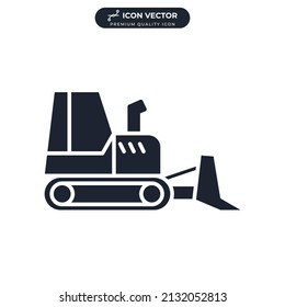 bulldozer icon symbol template for graphic and web design collection logo vector illustration