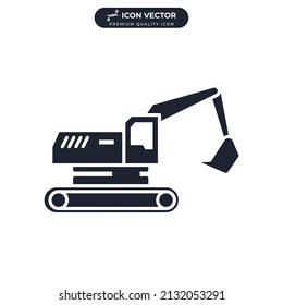 bulldozer icon symbol template for graphic and web design collection logo vector illustration