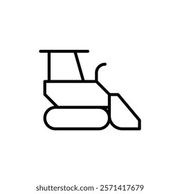 Bulldozer icon Thin line vector