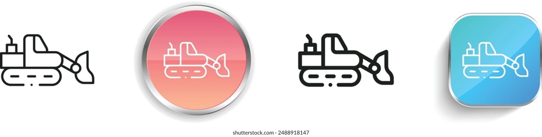 bulldozer icon. Thin Linear, Regular and Button Style Design Isolated On White Background