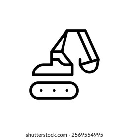 Bulldozer icon Thin vector set