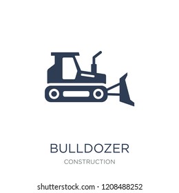 Bulldozer icon. Trendy flat vector Bulldozer icon on white background from Construction collection, vector illustration can be use for web and mobile, eps10