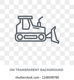 Bulldozer icon. Trendy flat vector Bulldozer icon on transparent background from Construction collection. High quality filled Bulldozer symbol use for web and mobile