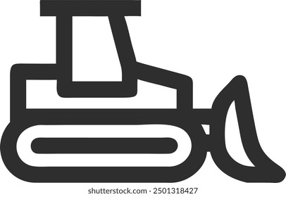 Bulldozer icon, vector design of a bulldozer 