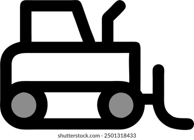 Bulldozer icon, vector design of a bulldozer 