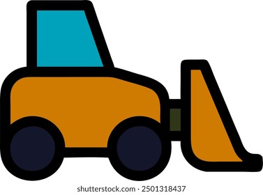 Bulldozer icon, vector design of a bulldozer 