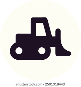 Bulldozer icon, vector design of a bulldozer 