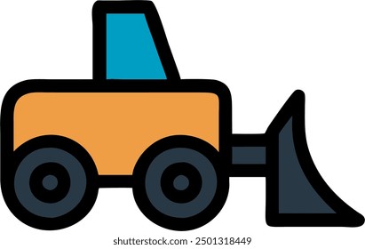 Bulldozer icon, vector design of a bulldozer 