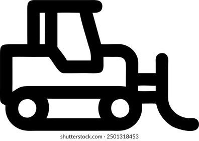 Bulldozer icon, vector design of a bulldozer 