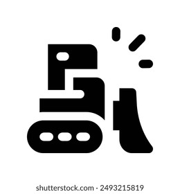 bulldozer icon. vector glyph icon for your website, mobile, presentation, and logo design.