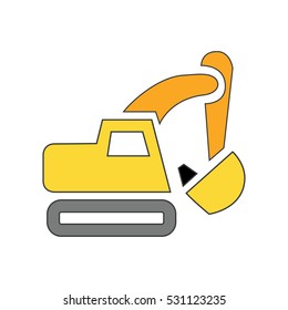 Bulldozer Icon Vector Illustration