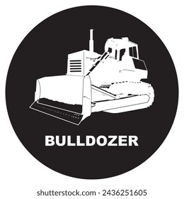 Bulldozer icon vector illustration simple design