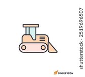 bulldozer icon vector illustration. bulldozer symbol isolated on white background