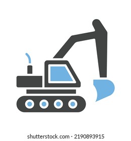 Bulldozer icon vector image. Can also be used for Vehicles. Suitable for mobile apps, web apps and print media.