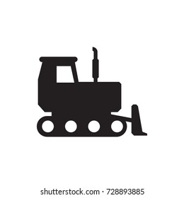 bulldozer icon vector isolated on white background