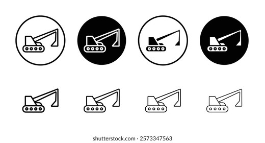 Bulldozer icon vector line logo mark or symbol set collection outline style