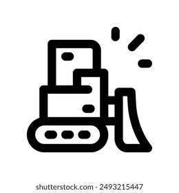 bulldozer icon. vector line icon for your website, mobile, presentation, and logo design.