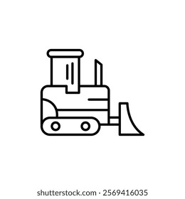 Bulldozer icon Vector logo outline