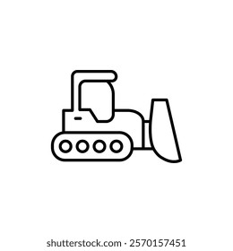 Bulldozer icon Vector logo set flat