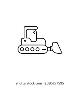 Bulldozer icon Vector logo set flat