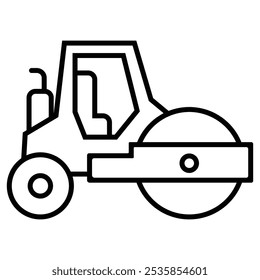 Icono de Bulldozer. Icono de bulldozer lateral de construcción, conjunto de Vectores, contorno. Maquinaria agrícola. Maquinaria agrícola. Icono del coche. Ilustración vectorial. 