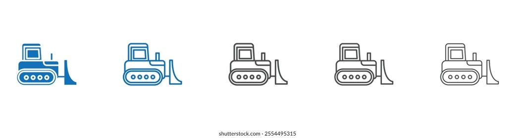 Bulldozer icon vector set collection for web