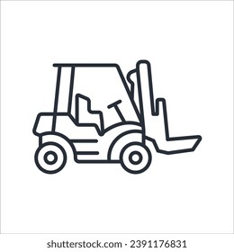 bulldozer icon. vector.Editable stroke.linear style sign for use web design,logo.Symbol illustration.