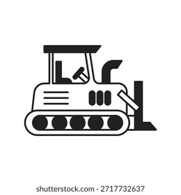 Icono de excavadora con fondo blanco Vector Ilustración de stock