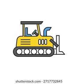 Icono de excavadora con fondo blanco Vector Ilustración de stock