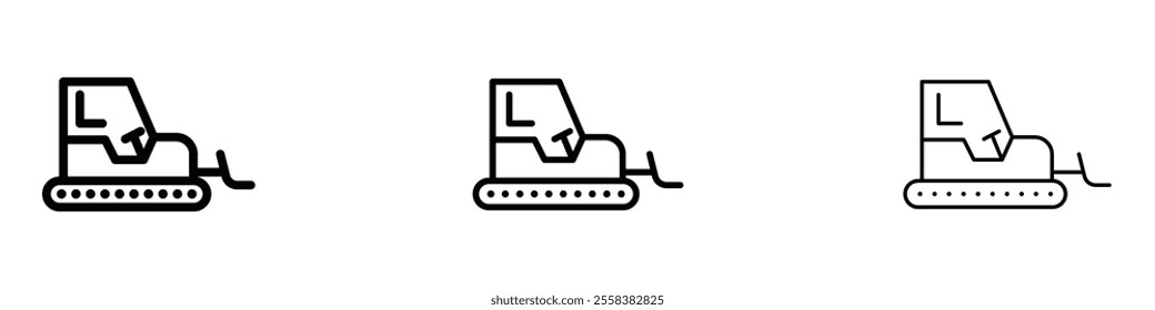 Bulldozer icons in tree different stroke sizes