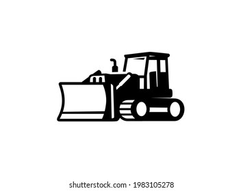 Bulldozer isolated icon. From construction. Logo sign symbol 