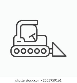 Bulldozer isolated icon. vector illustration.