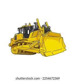 bulldozer isolated on white vector