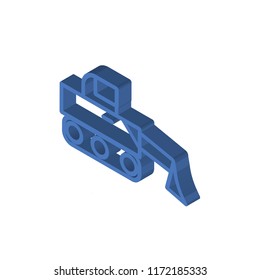 Bulldozer isometric left top view 3D icon