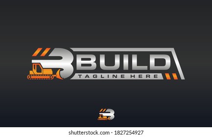 The Bulldozer Letter B Logo