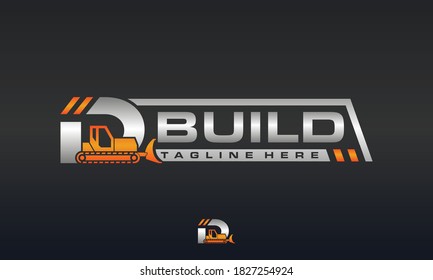 the bulldozer letter D logo